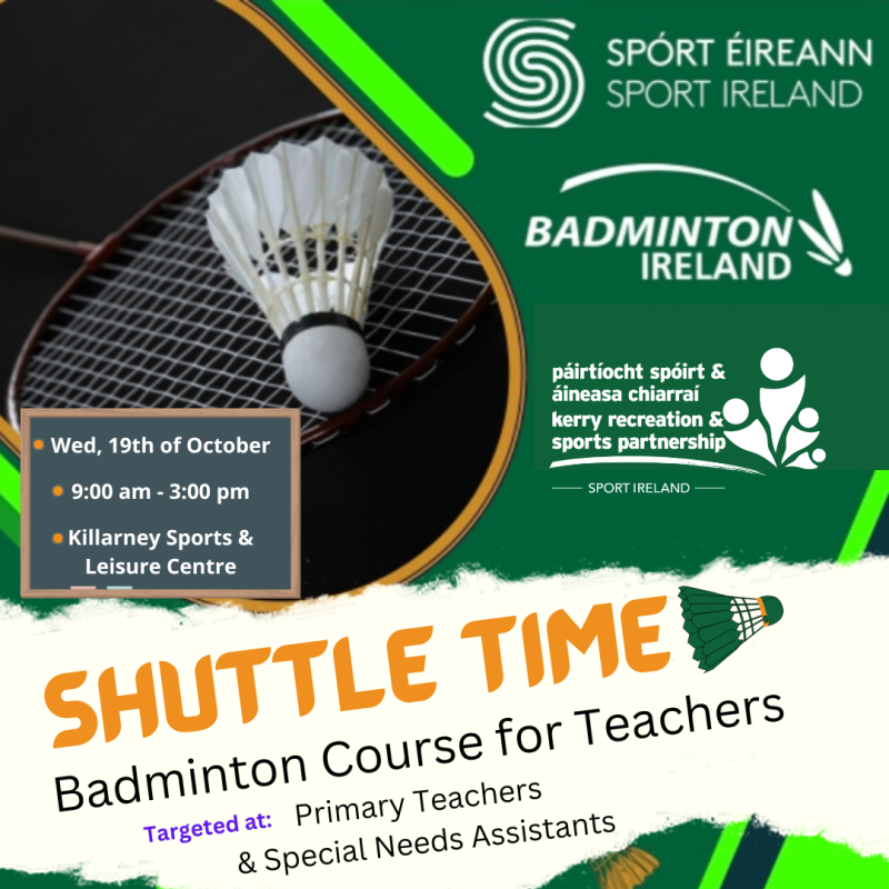 badminton shuttle time kerry poster