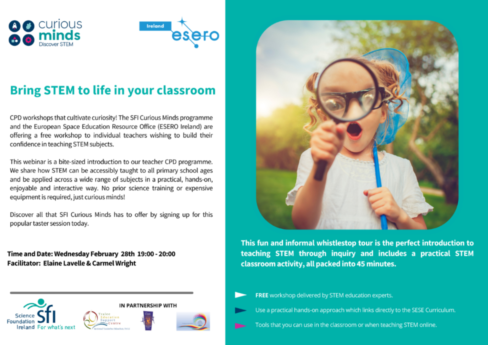 sfi curious mindsesero taster workshop poster tralee 1
