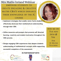 26TRA654 Empower students to create engaging & creative maths CBA'S which enhance their knowledge of the JC course