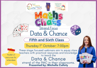 26TRA734 Maths Chats: Webinar Series on Data and Chance - Fifth and Sixth Class