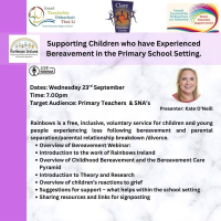 26TRA575 Rainbows Ireland Workshop: Supporting Children who have Experienced Bereavement in the Primary School Setting.
