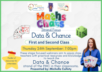26TRA732 Maths Chats: Webinar Series on Data and Chance - First and Second Class