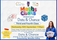 26TRA733 Maths Chats: Webinar Series on Data and Chance - Third and Fourth Class